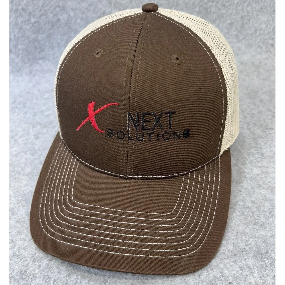 Next‎ Solutions Outdoor Cap Trucker Hat Snapback Brown Tan Mesh Back Adult